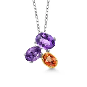 Amethyst with orange sapphire